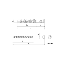 Karmdybel med forsnket skrue 8x100MM (50Stk)