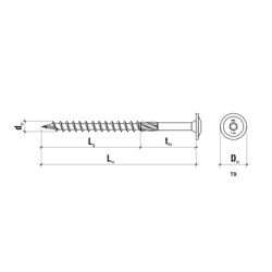 Konstruktionsskrue 8,0x120MM (10 stk)